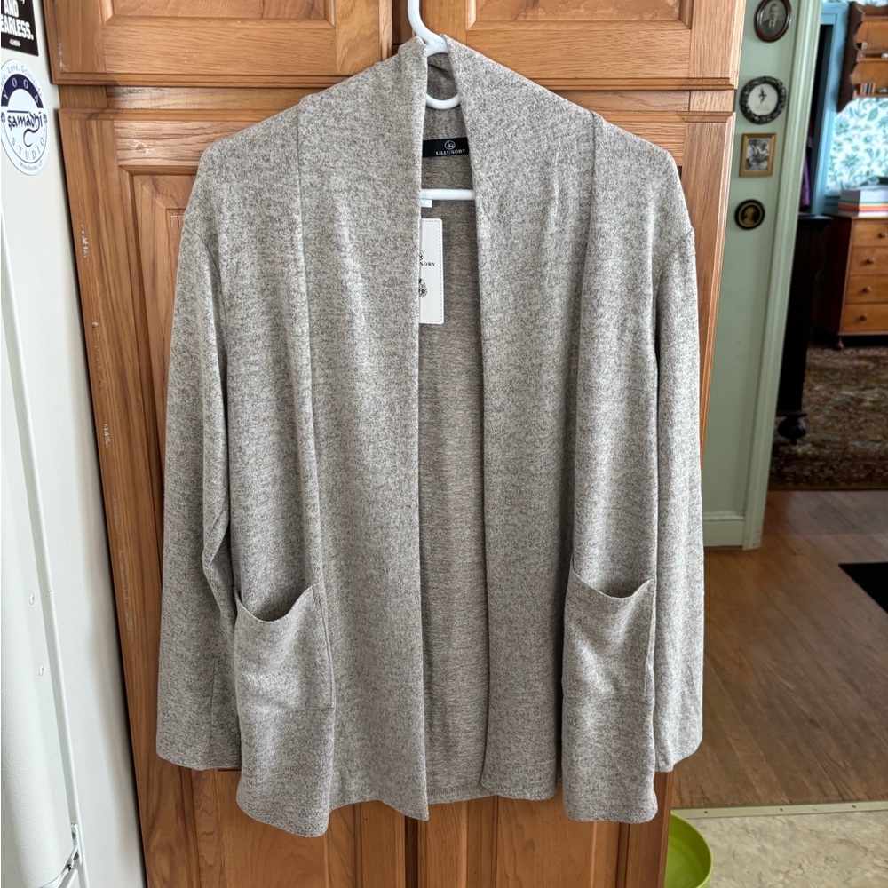 Lillusory Small Open Front Super Soft Open Front Cardigan NWT